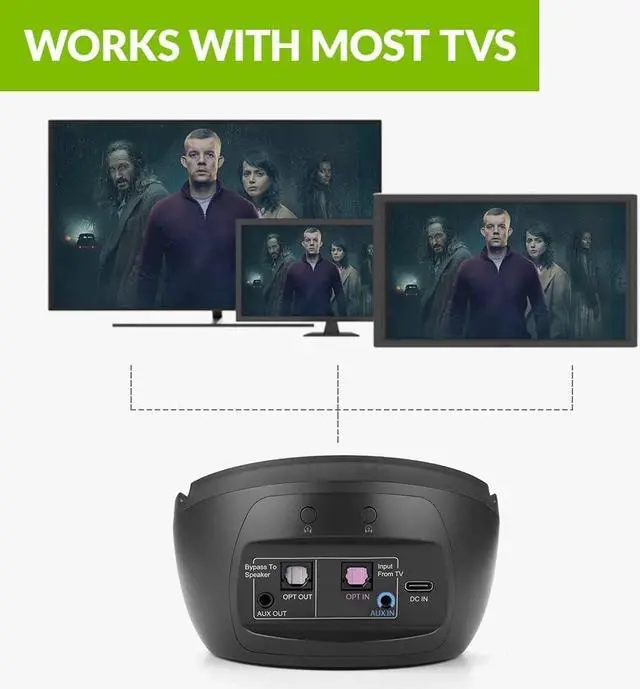 Alt view image 5 of 7 - Avantree Medley Air - Wireless Earbuds for TV Listening with Clear Dialogue, Open-Ear Design for Surrounding Awareness, Bluetooth Transmitter & Headphones Charging Dock 2 in 1, Soundbar Passthrough