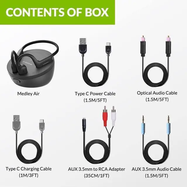 Alt view image 6 of 7 - Avantree Medley Air - Wireless Earbuds for TV Listening with Clear Dialogue, Open-Ear Design for Surrounding Awareness, Bluetooth Transmitter & Headphones Charging Dock 2 in 1, Soundbar Passthrough