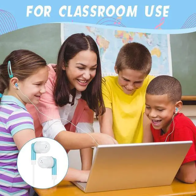 Alt view image 4 of 7 - 100 Pcs Kids Bulk Earbud Headphones for Classroom Student Wired Headphones in-Ear Earbud 3.5 mm Disposable Earphones Set for Kids Adult Class School Library Laptop(Multicolor)