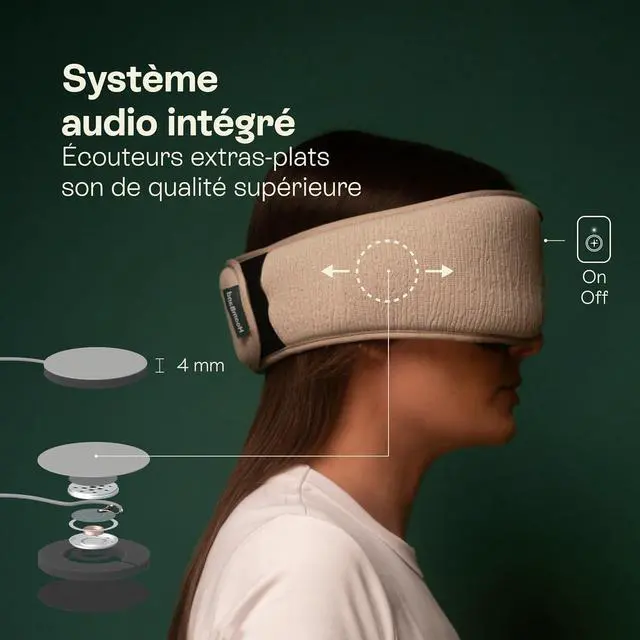 Alt view image 6 of 7 - HoomBand Ultimate | Wireless Sleep Headphones Bluetooth 5.2 | 100% Blackout Mask | Sound Therapy, Free Hypnotic Stories, Meditation, White Noise | Adjustable Headband | Magnetic Cable