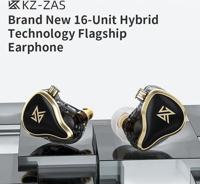 Alt view image 2 of 7 - KZ ZAS in Ear Monitor Headphones 16 Units 7BA 1DD Hybrid Drivers HiFi IEM Earphones High Clarity Wired Earbuds for Musicians Singers Audiophile Dj Drummers