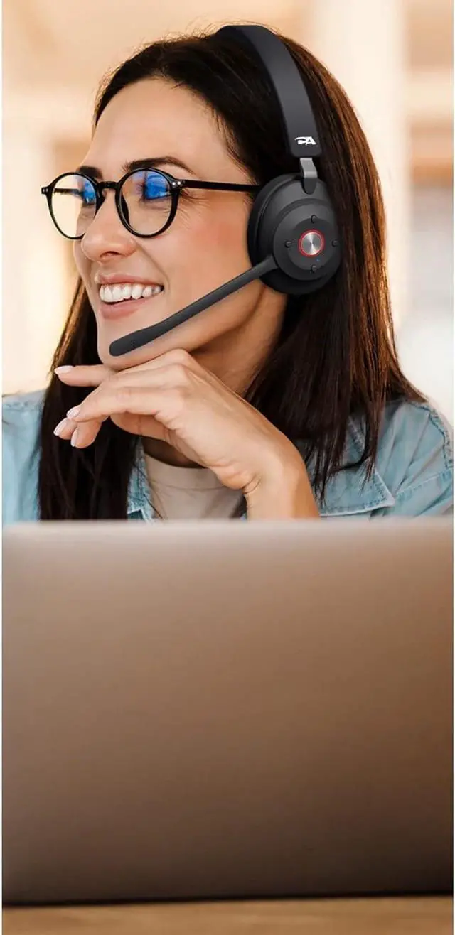 Alt view image 2 of 7 - CA Essential Bluetooth Headset (HS-2000BT)  Professional Wireless Headset Optimized for UC Platforms, ANC & ENC technology Ensure Quality Audio for Calls & Music, Earcup Controls, Comable