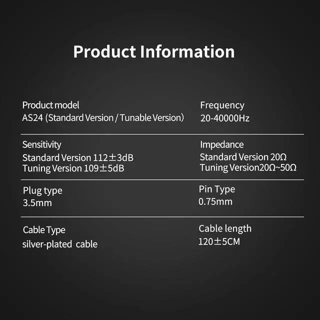 Alt view image 7 of 7 - FEDAI KZ AS24 In-Ear Monitor, 12BA Tunable HiFi Earbuds, Wired, Black