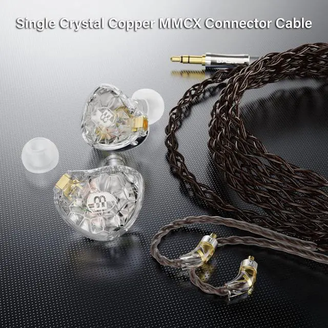 Alt view image 3 of 7 - ASONE 14.2mm Planar Driver in-Ear Monitors Earphone with Two Detachable MMCX Cables for Musicians Drummers Bass Players Singers(Clear)