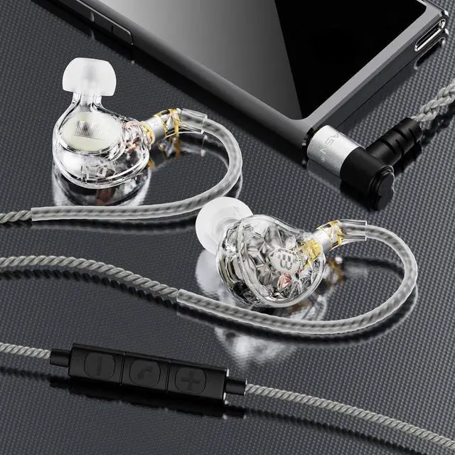 Alt view image 4 of 7 - ASONE 14.2mm Planar Driver in-Ear Monitors Earphone with Two Detachable MMCX Cables for Musicians Drummers Bass Players Singers(Clear)
