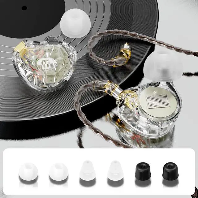 Alt view image 5 of 7 - ASONE 14.2mm Planar Driver in-Ear Monitors Earphone with Two Detachable MMCX Cables for Musicians Drummers Bass Players Singers(Clear)