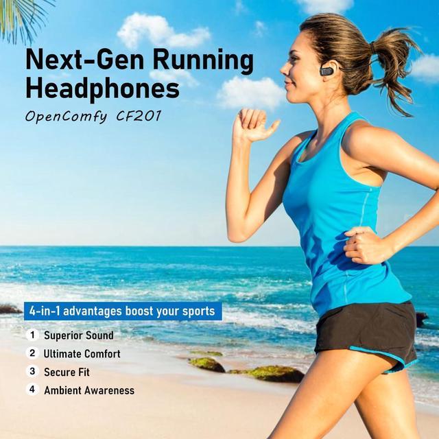 Audiovance OpenComfy CF201 Wireless Running Headphones Bluetooth