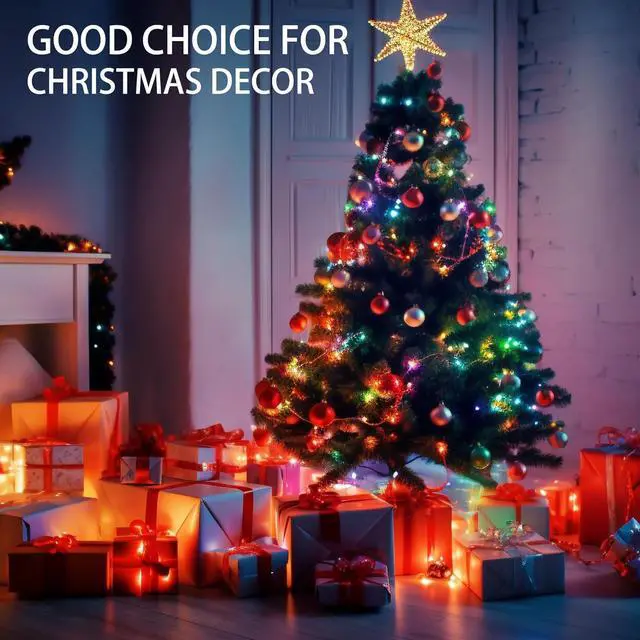 Alt view image 3 of 7 - Bright Outdoor Christmas String Lights, 1000 LED 328 FT Plug in Fairy Light with Remote Control 8 Modes & Timer, Waterproof Decoration for Home Garden Yard Xmas Wedding, Multi-Colored