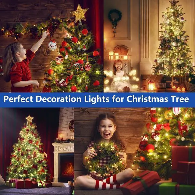 Alt view image 5 of 6 - Decute 300LED Christmas String Lights Outdoor Waterproof 105FT UL Certified with End-to-End Plug 8 Modes, Warm White Indoor Starry Fairy Lights for Christmas Tree Patio Garden Wedding Party Decor