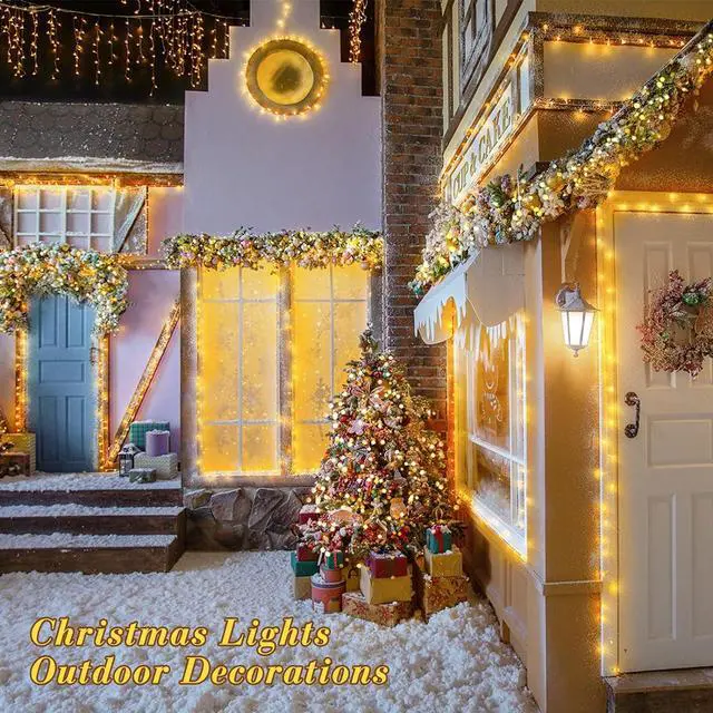 Alt view image 7 of 7 - JMEXSUSS Connectable Warm White Christmas Lights Indoor Outdoor, 91.5ft 250 LED Christmas String Lights, 8 Modes Twinkle Fairy String Light Plug in for Tree Party Decoration