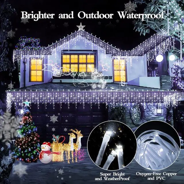 Alt view image 2 of 7 - 50M 1600LED Outdoor Christmas Lights Plug in 8 Modes