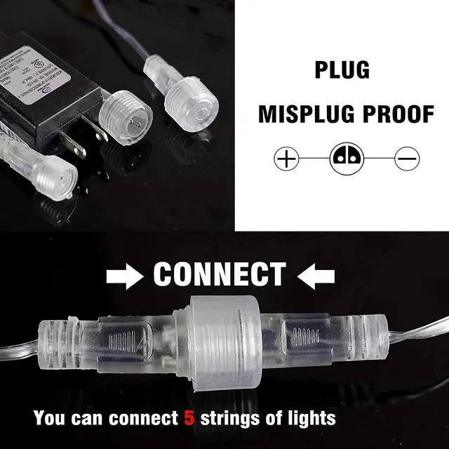 Alt view image 6 of 7 - TW SHINE Christmas Meteor Shower Lights Outdoor, 864 LED 12" 24 Tubes Waterproof Snow Falling Rain Icicle Xmas Lights Decorations, White