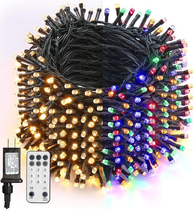 800 LED 262ft Warm White Christmas String Lights (Green Cable, Plug in, 8 Modes)