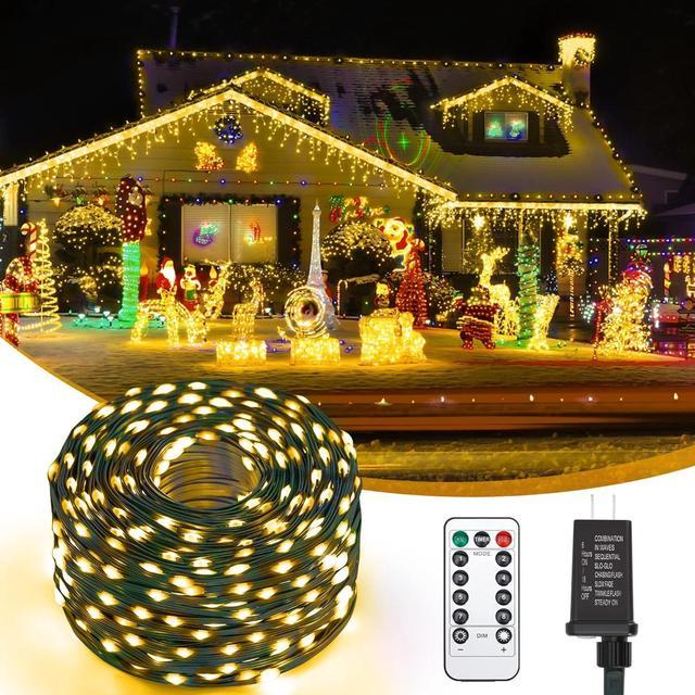 QZYL 410 ft Christmas Lights Outdoor, 1000 LED Long Christmas String Lights, Warm White Fairy Lights for Christmas Decor, Waterproof Christmas Tree Li