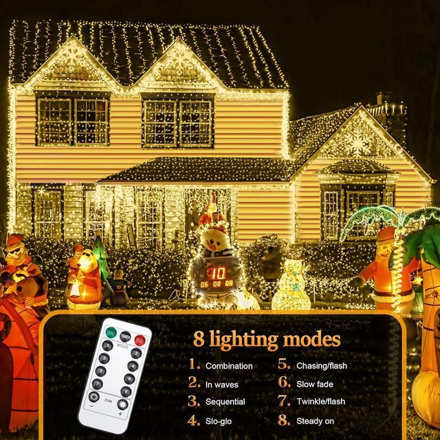 QZYL 410 ft Christmas Lights Outdoor, 1000 LED Long Christmas String Lights, Warm White Fairy Lights for Christmas Decor, Waterproof Christmas Tree Li