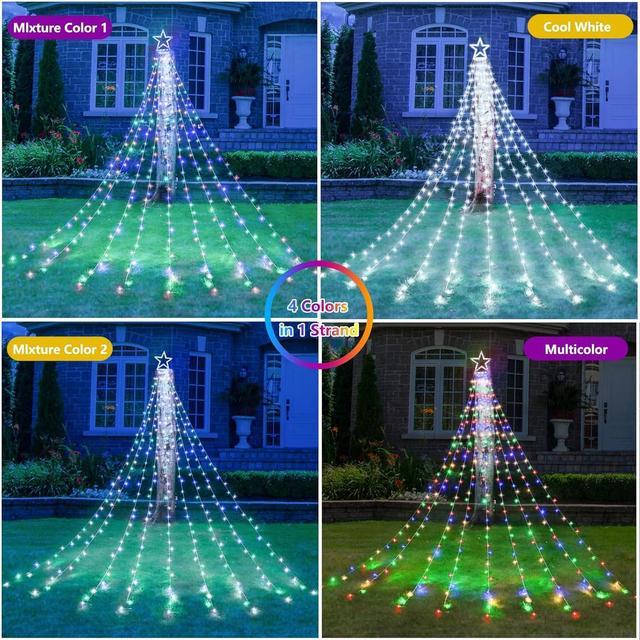 Decute Christmas Decorations Outdoor String Lights 8 Modes and Timer with  Remote