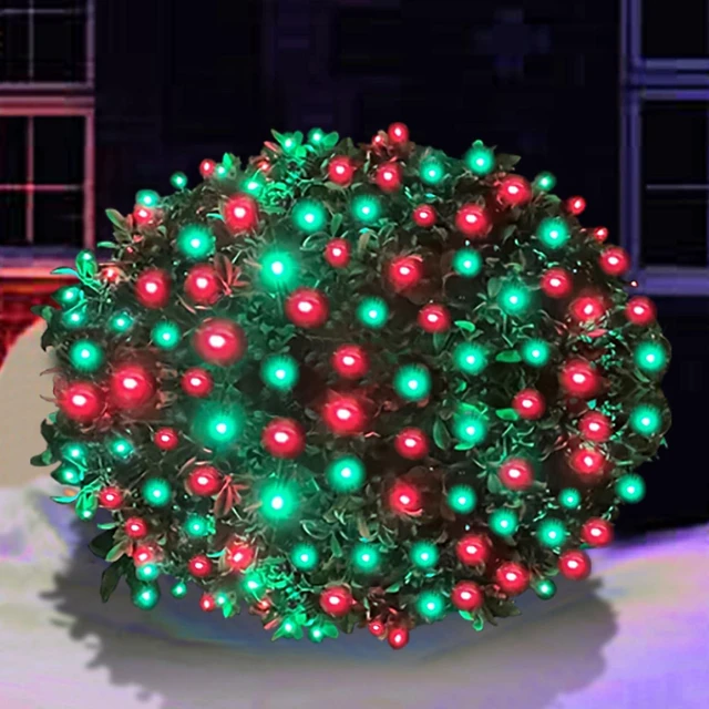 Main image of HISHINY LED Christmas Net Lights Outdoor, 5ftx5ft 100LED Green Wire, Connectable Bush Mesh Net Lights String for Halloween Christmas Party,Shrub,Yard,TreeRed&Green