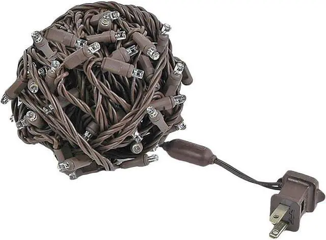 Alt view image 6 of 6 - Novelty Lights Warm White LED Christmas String Lights - UL Listed Indoor/Outdoor Light Set w/ 100 Mini Bulbs for Christmas Tree, Patio, Wedding Decor, and More - (Brown Wire, 34' Long)