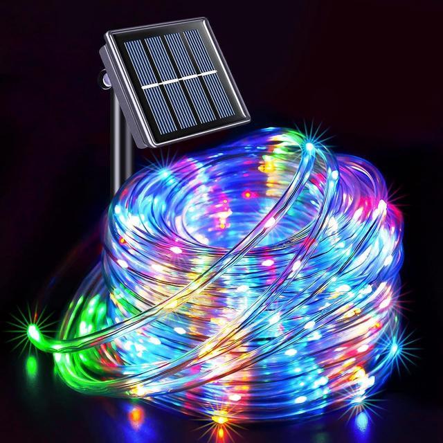 JMEXSUSS 200 LED Trampoline Accessories Solar Rope Lights, 66ft IP 65 Waterproof  Rope Lights Outdoor with 8 Modes, Solar Trampoline Lights for Trampoline  Ladder Slide Stake Tent Fence Camp(Multicolor) 