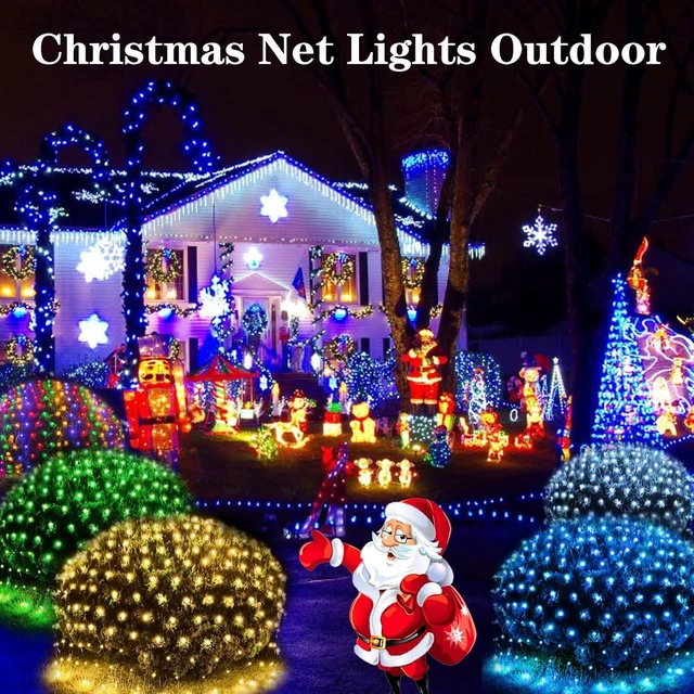 Alt view image 5 of 7 - 360 LED Colorful Christmas Net Lights, 21ft x 5ft Connectable Mesh String Lights, 8 Modes, Waterproof Outdoor Christmas Light for Tree, Bushes, Garden Party Multicolour