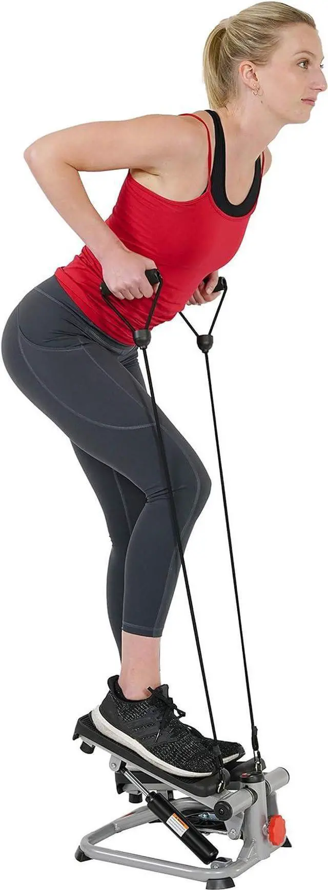 Alt view image 7 of 7 - Sunny Health & Fitness Advanced Mini Steppers for Exercise at Home, Total Body Workout Stair Step Machine with Resistance Bands, Optional Smart Stepper with SunnyFit App Connection