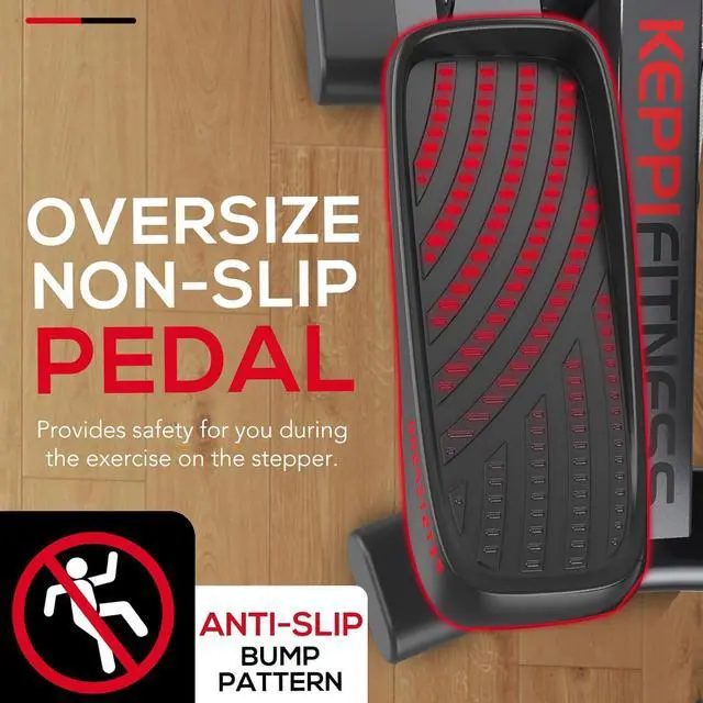 Alt view image 7 of 7 - KeppiFitness Steppers for Exercise at Home, Mini Stair Stepper Machine with 350LB Maximum Capacity,Mini Stepper with Resistance Bands for Cardio Fitness Full Body Workout