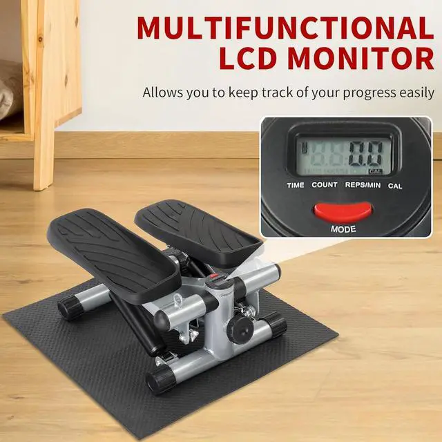 Alt view image 6 of 7 - Ktaxon Mini Stepper Stair Stepper, Steppers for Exercise with 330LB Weight Capacity, Workout Equipment for Total Body Workout with Multiple Stability Design, Widened Foot Plate and Floor Mat