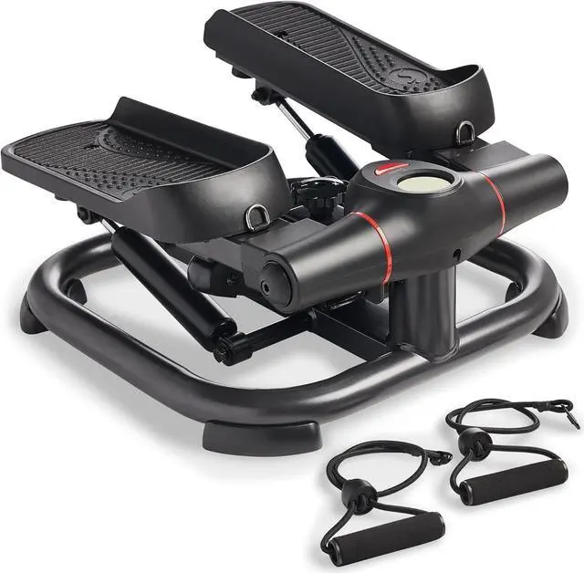 Main image of Sunny Health & Fitness 2-in-1 Premium Power Stepper with Resistance Bands, Low-Impact Cardio, Space-Saving, Height-Adjustable, 330 LB Max and SunnyFit® App Enhanced Bluetooth Connectivity
