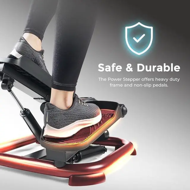 Alt view image 5 of 6 - Sunny Health & Fitness 2-in-1 Premium Power Stepper with Resistance Bands, Low-Impact Cardio, Space-Saving, Height-Adjustable, 330 LB Max and SunnyFit® App Enhanced Bluetooth Connectivity