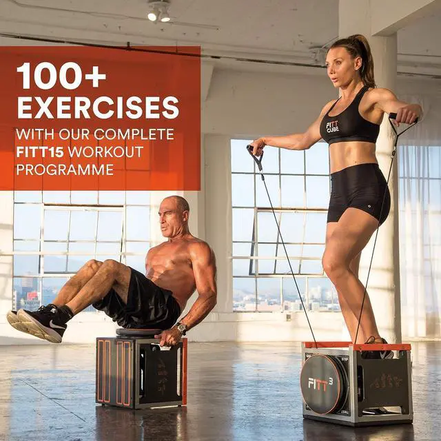 Alt view image 7 of 7 - New Image Unisex's FITT Cube Total Body Workout, High Intensity Interval Training Machine, Black