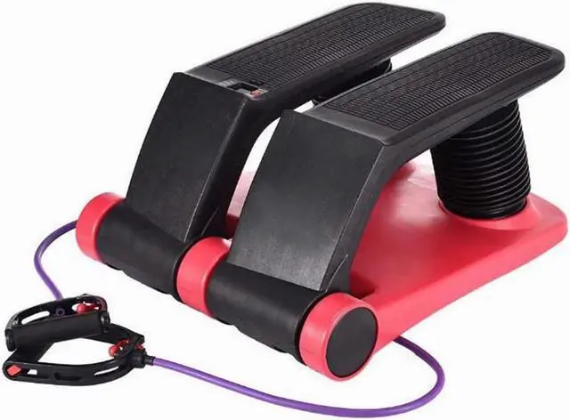 Alt view image 2 of 6 - E-Found Stepper Climber Fitness Machine, Air Stair Climber Stepper Machine, Cardio Training Step Climber Machine Adjustable Fitness Exercise Machine Resistance Bands, Comfortable Foot Pedals
