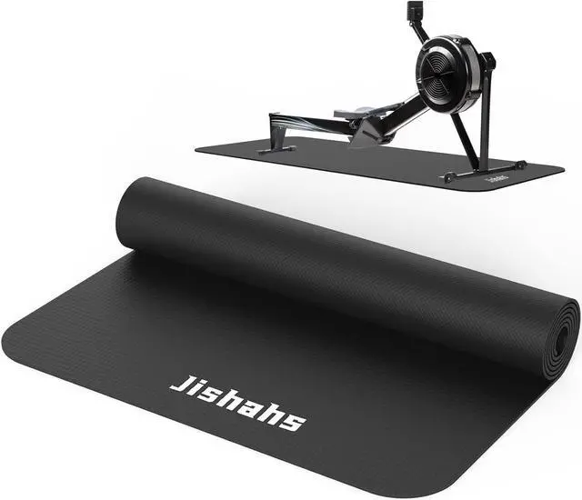 Main image of JISHAHS Universal Indoor Rowing Machine Mat- 8.5 x 2.3 FT Exercise Equipment Mat for Concept 2, Nordictrac, Sunny, Hydrow etc. Extra Long Non-Slip and Waterproof, Under Rower Floors Protection