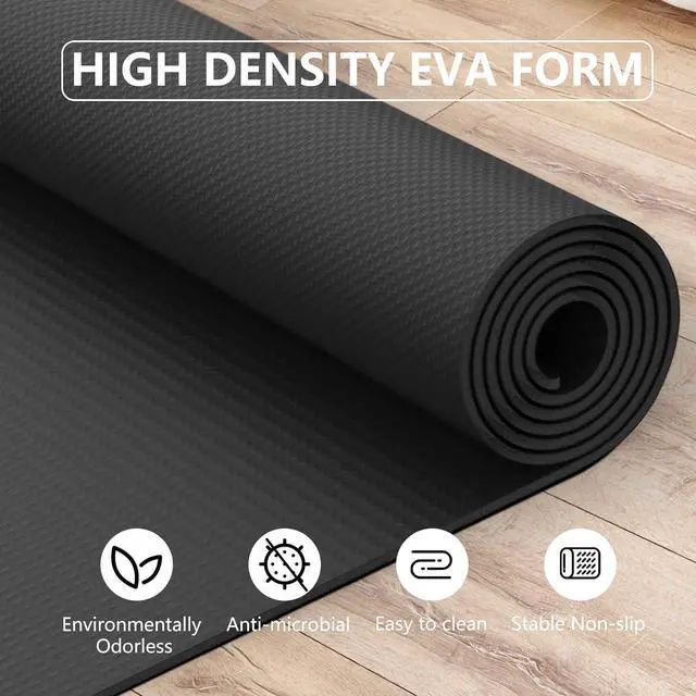 Alt view image 3 of 7 - JISHAHS Universal Indoor Rowing Machine Mat- 8.5 x 2.3 FT Exercise Equipment Mat for Concept 2, Nordictrac, Sunny, Hydrow etc. Extra Long Non-Slip and Waterproof, Under Rower Floors Protection