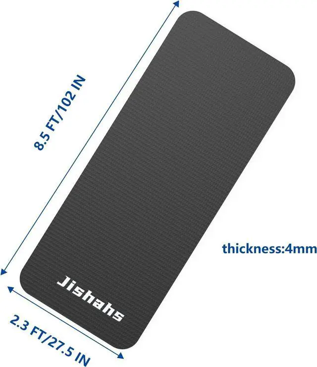 Alt view image 5 of 7 - JISHAHS Universal Indoor Rowing Machine Mat- 8.5 x 2.3 FT Exercise Equipment Mat for Concept 2, Nordictrac, Sunny, Hydrow etc. Extra Long Non-Slip and Waterproof, Under Rower Floors Protection