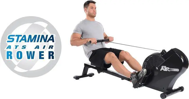 Alt view image 2 of 7 - Stamina ATS Air Rower Machine with Smart Workout App - Foldable Rowing Machine with Dynamic Air Resistance for Home Gym Fitness - Up to 250 lbs Weight Capacity