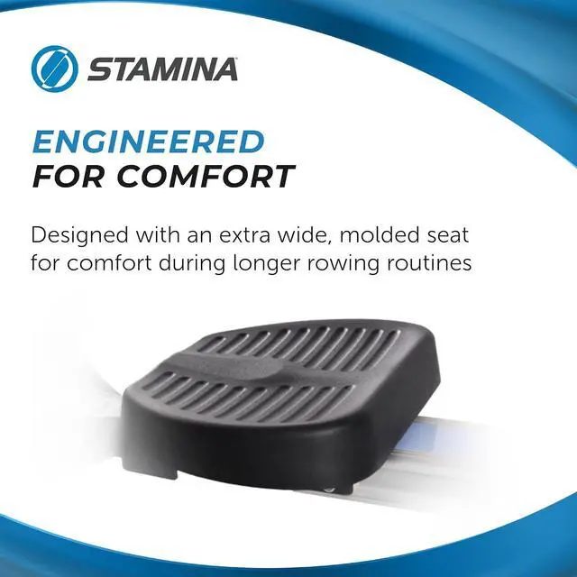 Alt view image 7 of 7 - Stamina BodyTrac Glider 1060 Hydraulic Rowing Machine with Smart Workout App - Rower Workout Machine with Cylinder Resistance - Up to 250 lbs Weight Capacity