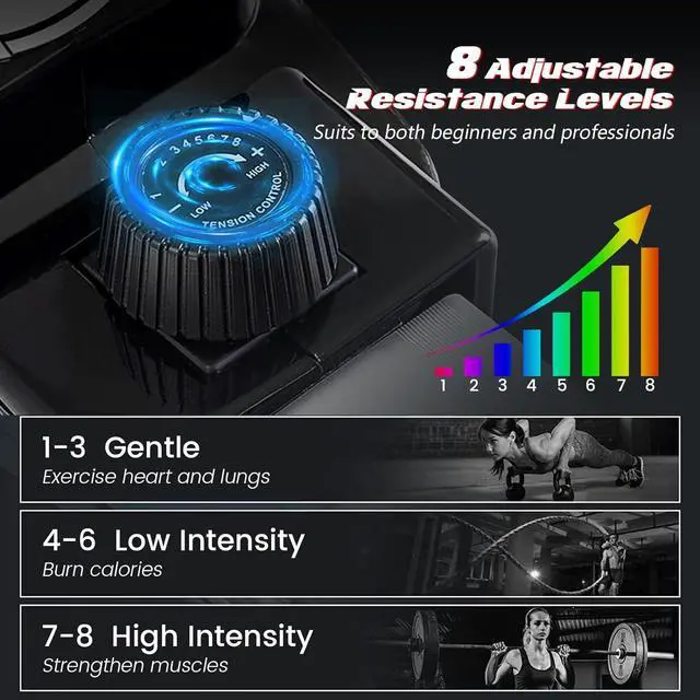 Alt view image 3 of 7 - Goplus Folding Rowing Machine,Magnetic Rower with Adjustable Resistance and LCD Display, Exercise Cardio Fitness Equipment for Home Use