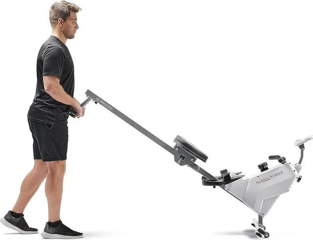 Alt view image 7 of 7 - Sunny Health & Fitness Compact Folding Magnetic Rowing Machine with 43 Inch Slide Rail, 285 LB Max Weight, Synergy Power Motion, Optional Smart Exclusive SunnyFit® App Enhanced Bluetooth Connectivity