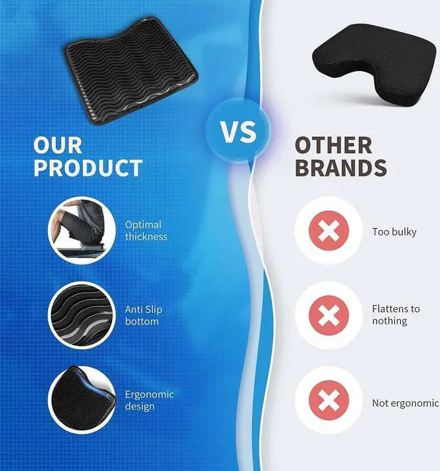 Alt view image 2 of 6 - Rowing Machine Seat Cushion Designed for Concept 2 Rower, Hydrow Rower and Water Rower - Anti Slip Surface of The Rowers Pad Increases Comfort and Stability for Concept2