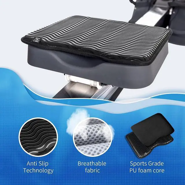 Alt view image 3 of 6 - Rowing Machine Seat Cushion Designed for Concept 2 Rower, Hydrow Rower and Water Rower - Anti Slip Surface of The Rowers Pad Increases Comfort and Stability for Concept2