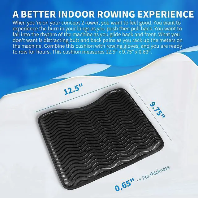 Alt view image 5 of 6 - Rowing Machine Seat Cushion Designed for Concept 2 Rower, Hydrow Rower and Water Rower - Anti Slip Surface of The Rowers Pad Increases Comfort and Stability for Concept2