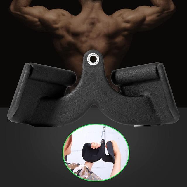Main image of Febos Double D Handle Cable Attachments, V Bar Tricep Pull Down Exercise Handles Gym Equipments, Double Close Grip Row Handles with Rubber Handgrips