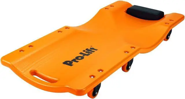 Main image of Pro-LifT Mechanic Plastic Creeper 36 Inch - Blow Molded Ergonomic HDPE Body with Padded Headrest - 300 Lbs Capacity Orange