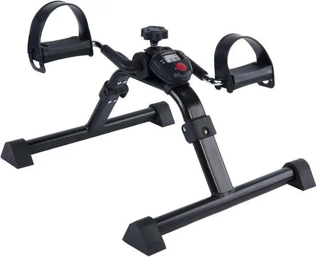 Main image of Vaunn Medical Under Desk Bike Pedal Exerciser with Electronic Display for Legs and Arms Workout (Fully Assembled Folding Exercise Pedaler, no Tools Required) , Dark
