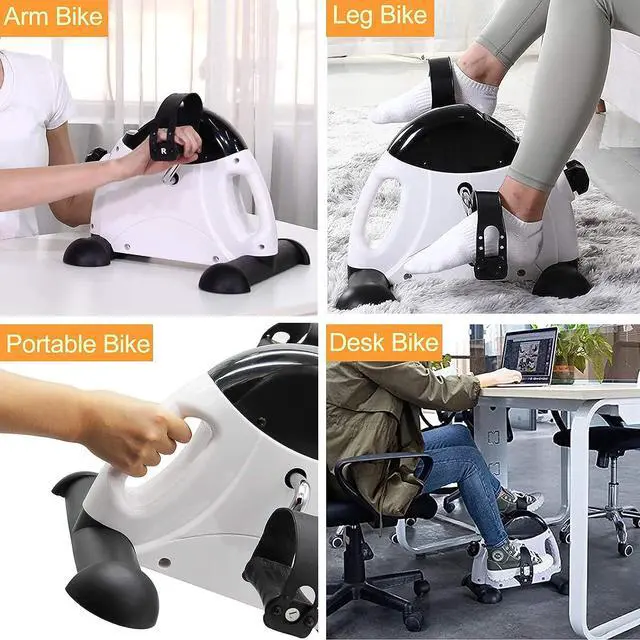 Alt view image 6 of 6 - Under Desk Bike Pedal Exerciser Mini Bike for Leg/Arm Bike Mini Peddler with LCD Display for Home/Office
