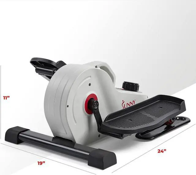 Alt view image 6 of 7 - Sunny Health & Fitness Fully Assembled Magnetic Under Desk Elliptical Peddler, Portable Foot & Leg Pedal Exerciser (White/Pink)