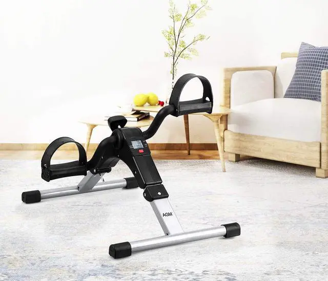 Alt view image 4 of 7 - Folding Pedal Exerciser, Mini Exercise Bike Under Desk Bike Foot Pedal Exerciser, Foot Hand Cycle Portable Peddler Machine Bicycle Exerciser Arm Leg Exerciser While Sitting