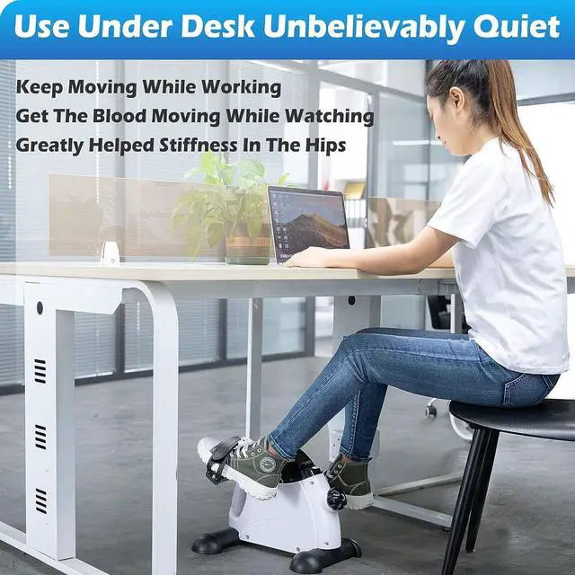 Alt view image 3 of 7 - Under Desk Bike Pedal Exerciser - TABEKE Mini Exercise Bike for Arm/Leg Exercise, Pedal Exerciser for Seniors with LCD Display