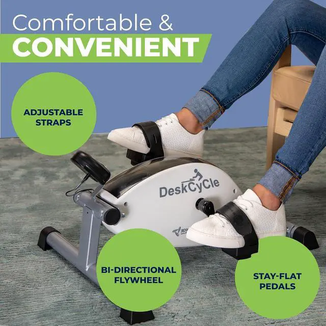 Alt view image 3 of 7 - DeskCycle Under Desk Bike Pedal Exerciser - Mini Exercise Bike Desk Cycle, Leg Exerciser for Physical Therapy & Desk Exercise - Adjustable Leg and Standard Versions