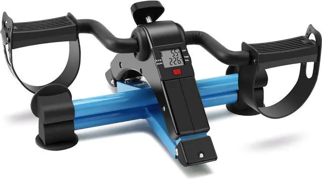 Alt view image 3 of 7 - Folding Exercise Bike Pedal Exerciser Portable Desk Bike with LCD Display for Arms and Legs Workout